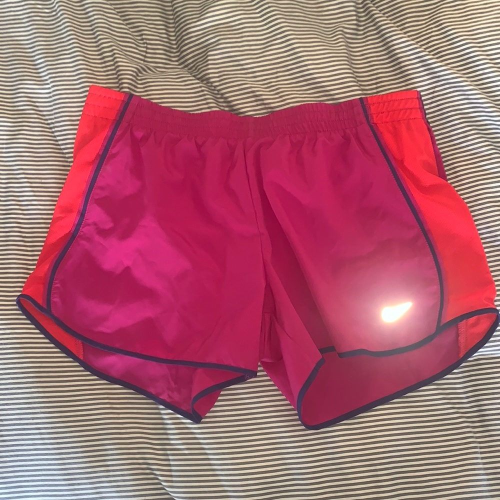 Nike Dri-Fit Running shorts large EUC purple and orange